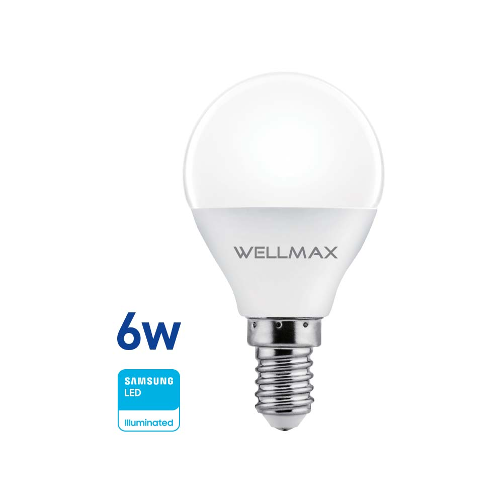 Lámpara LED Gota 6w (equivale 50w) E14 Fría "WELLMAX"