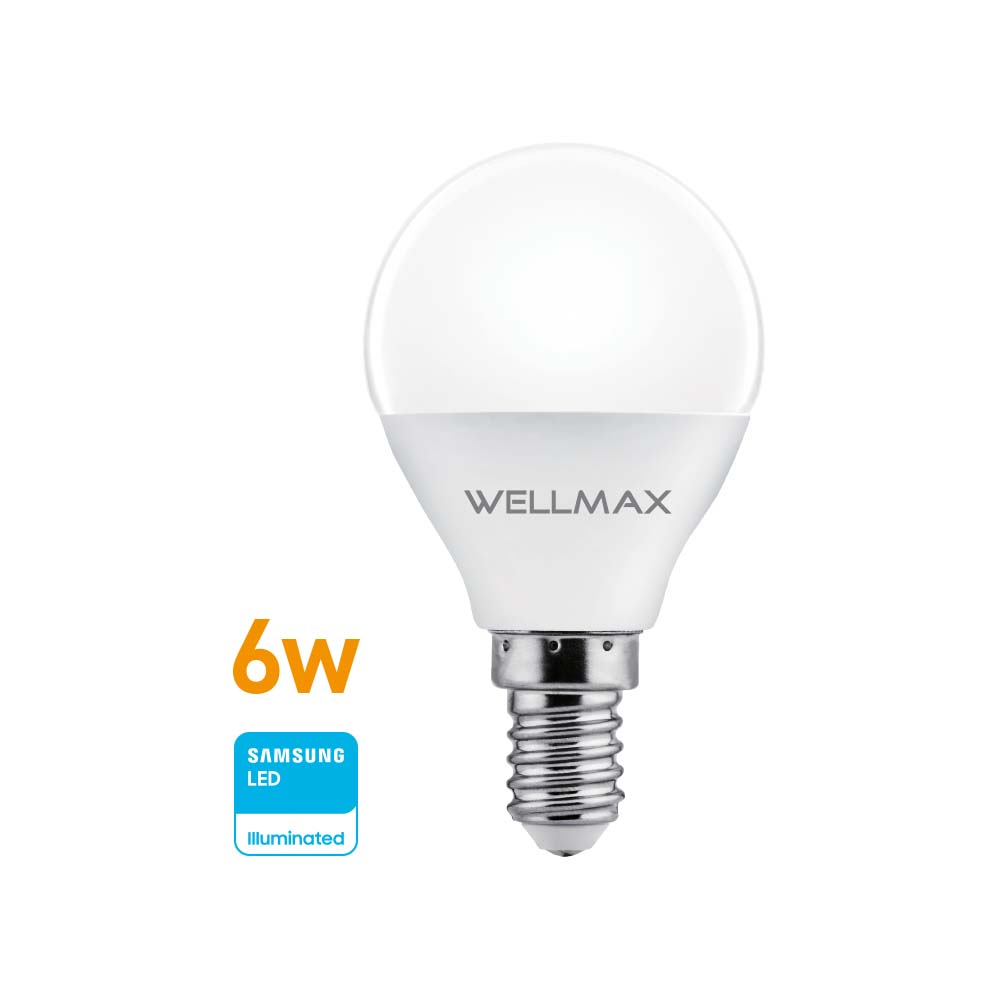 Lámpara LED Gota 6w (equivale 50w) E14 Cálida "WELLMAX"