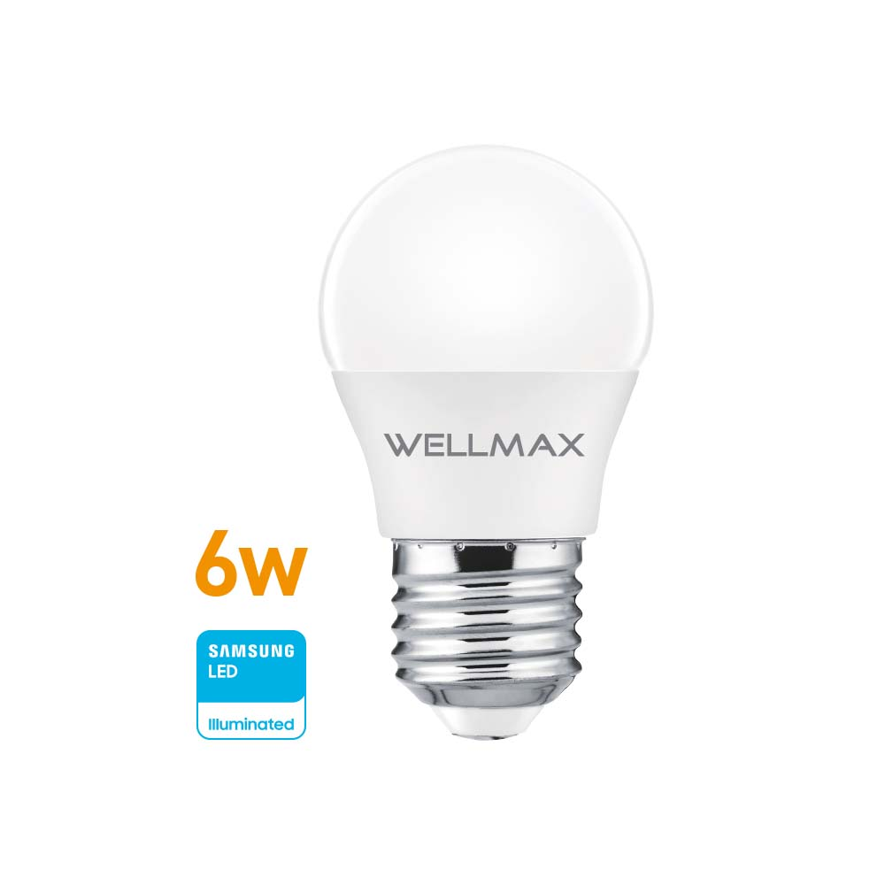 Lámpara LED Gota 6w (equivale 50w) E27 Cálida "WELLMAX"