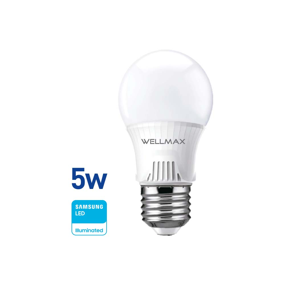 Lámpara LED 5w (equivale 40w) A50-E27, Fría "WELLMAX"