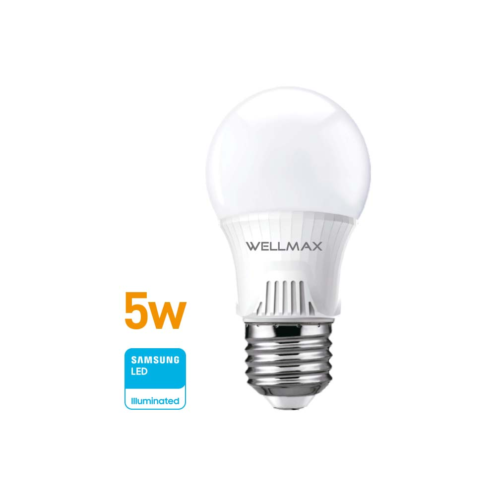 Lámpara LED 5w (equivale 40w) A50-E27, Cálida "WELLMAX"
