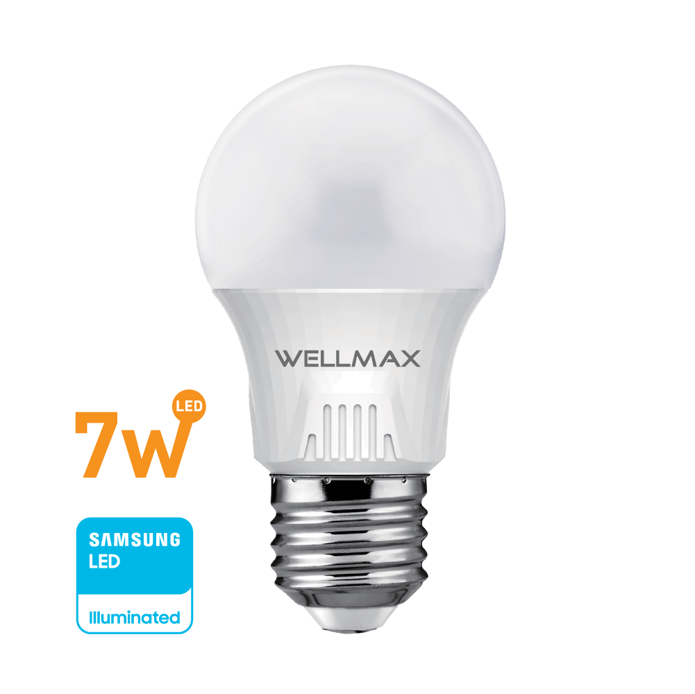 Lámpara LED 7w (equivale 60w) A55-E27, Cálida "WELLMAX"