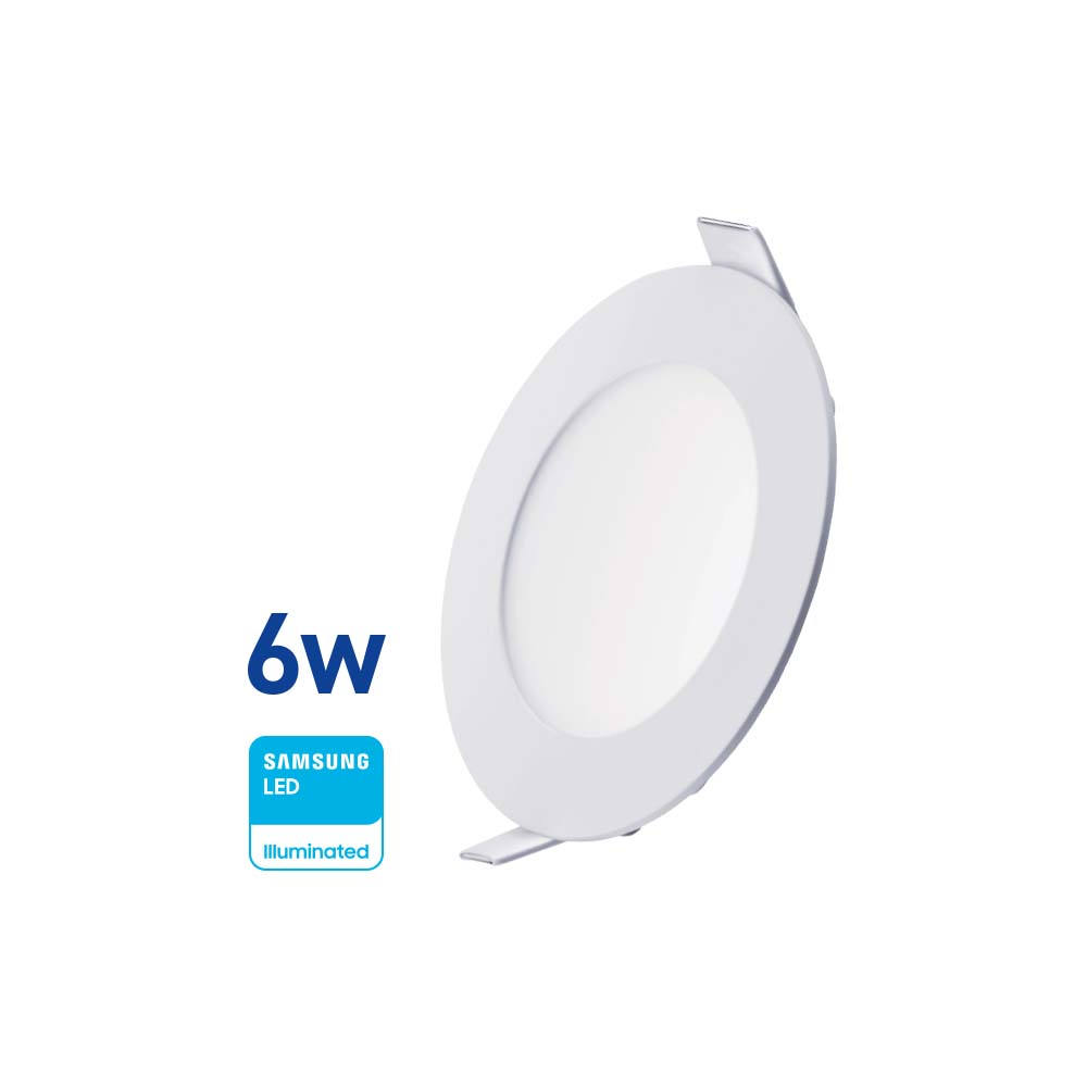 Panel LED Embutir Redondo 6w(360Lúm) D:12cm Fría "WELLMAX"