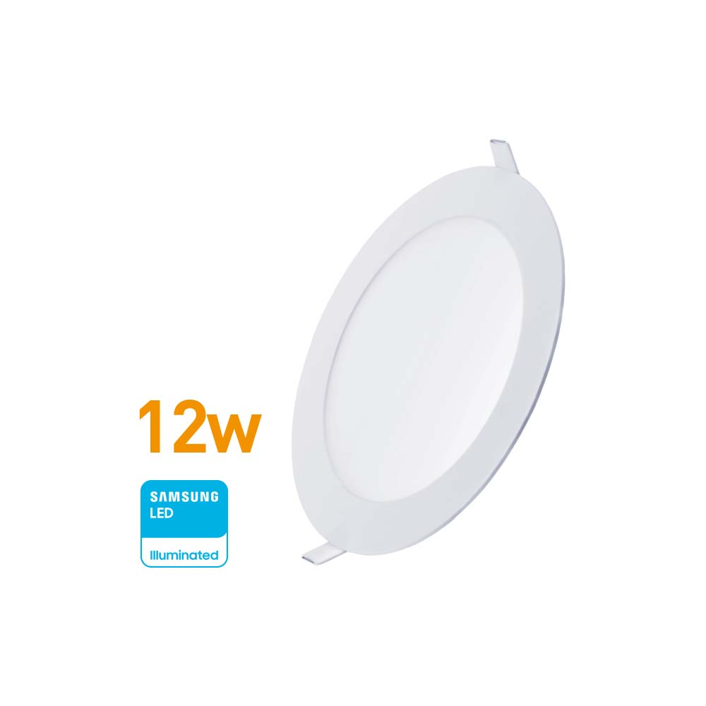 Panel LED Embutir Redondo 12w(840Lúm)D:17cm Cálida "WELLMAX"
