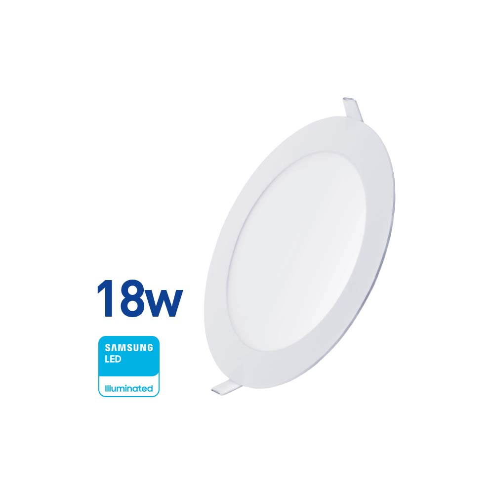 Panel LED Embutir Redondo 18w(1350Lúm) D:22cm Fría "WELLMAX"