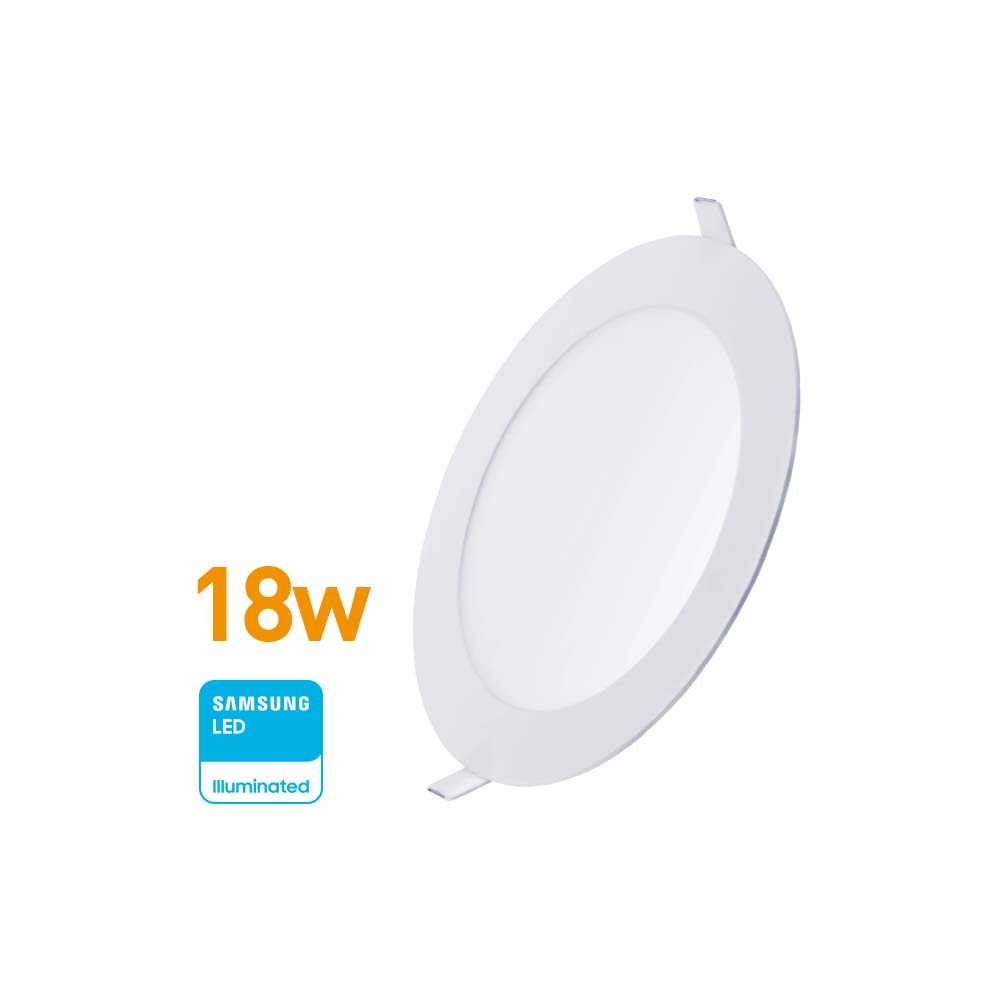 Panel LED Embutir Redondo 18w(1350Lúm)D:22cm Cálida"WELLMAX"