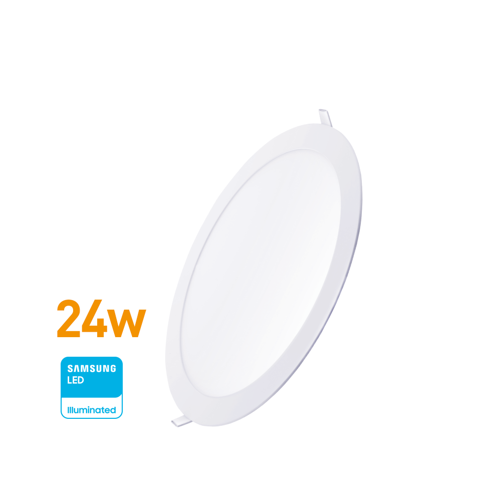 Panel LED Embutir Redondo 24w(1600Lúm)D:30cm Cálida"WELLMAX"