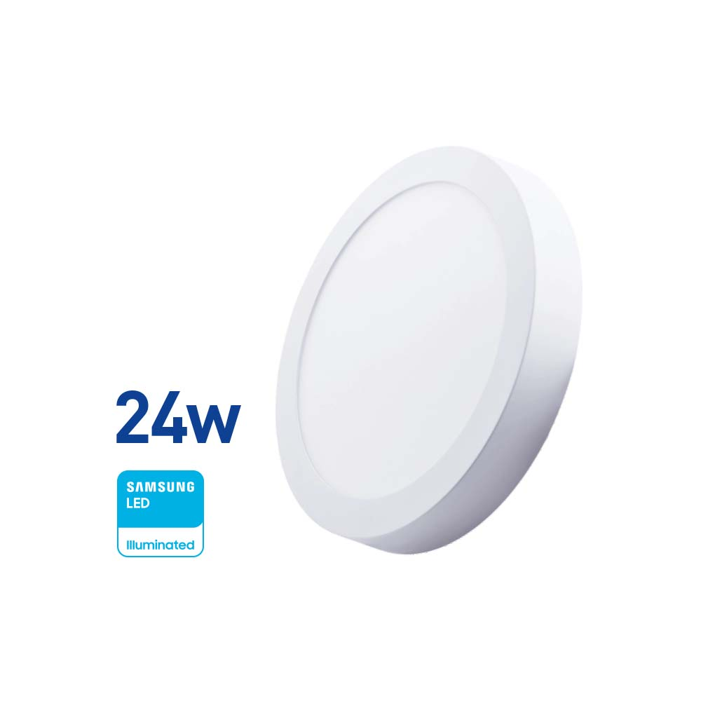 Panel LED Redondo 24w(1700Lúm)30cm Fría "WELLMAX"