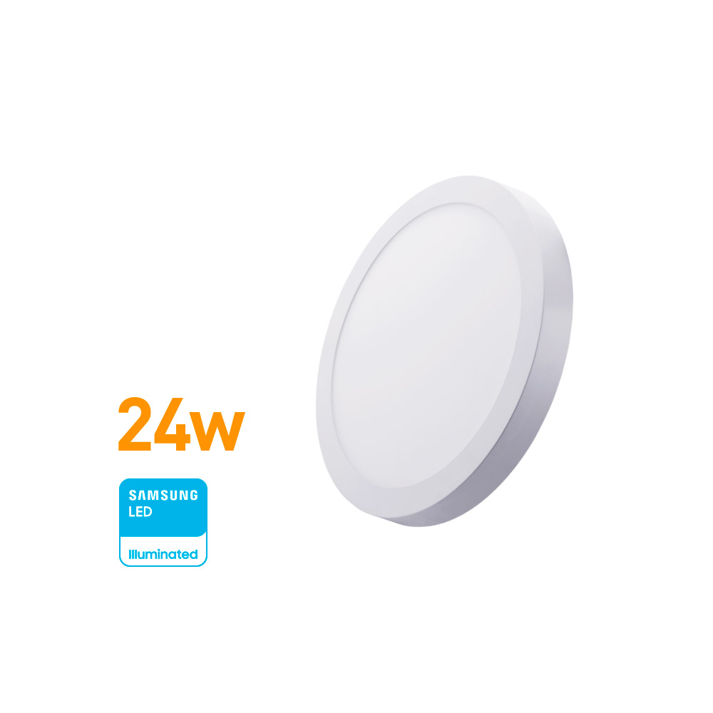 Panel LED Redondo 24w(1600Lúm)D:30cm Cálida"WELLMAX"