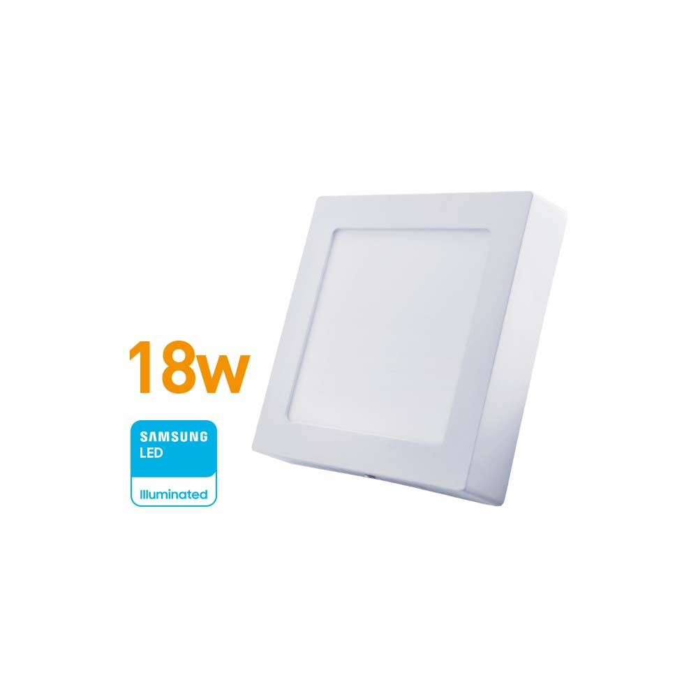 Panel LED Cuadrado 18w(1350Lúm)22cm Cálida"WELLMAX"