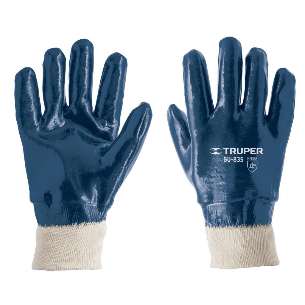 Guantes de nitrilo azul c/puño elastizado "TRUPER"GU-835