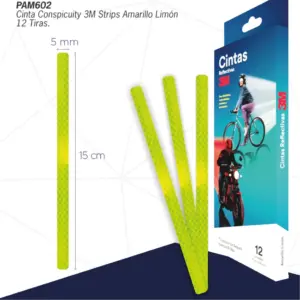 Cinta 12 tiras reflectivas amarilla 7x145mm "3M" x 12tiras