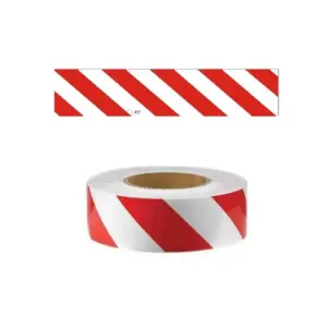 Cinta refle.Roja-Blanca Diagon.izquierda 10cmx45mt"SLENDER"