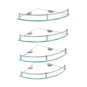 Jgo de 4 repisas esquineras vidrio balo 5Kg "FOSET"RES-4V