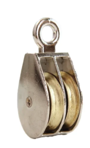 Roldana doble ,bronce cromado 1" "HK"